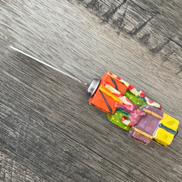 Vintage Christmas 4 piece porcelain handle cheese server - Picture 2 of 10